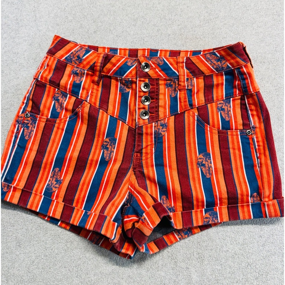 Star Wars Her Universe Shorts Juniors 7 Orange Stripe Rebel Pilot High Waist Y2K